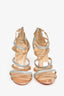 Christian Louboutin Silver/Rose Gold Glitter Strappy Heels Size 41