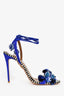 Aquazzura Blue/Black Striped Tassel Wrap Heels Size 40
