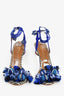Aquazzura Blue/Black Striped Tassel Wrap Heels Size 40