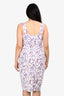 Max Mara Purple/White Cotton Floral Midi Dress Size 10 US