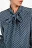 Max Mara Blue/White Polka Dot Blouse Estimated Size 8