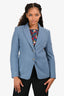 Max Mara Blue Cashmere Single Breasted Blazer Size 8 US