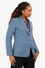 Max Mara Blue Cashmere Single Breasted Blazer Size 8 US