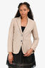 Max Mara Heather Beige Cashmere Single Breasted Blazer Size 8