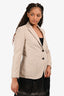 Max Mara Heather Beige Cashmere Single Breasted Blazer Size 8