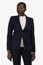 Max Mara Navy Pinstripe Virgin Wool SIngle Breasted Blazer + Trousers Set Size 8