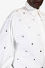 Sportmax White Cotton Grommet Button Down Shirt Estimated Size 10