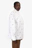 Sportmax White Cotton Grommet Button Down Shirt Estimated Size 10