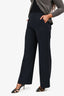 Max Mara Navy Pinstripe Wide Leg Trousers Estimated Size 8