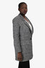 Max Mara Heather Grey Wool Single Breasted Blazer Estimated Size 10