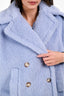 Max Mara Blue Alpaca/Wool Teddy Cape Jacket Size M