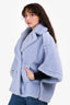 Max Mara Blue Alpaca/Wool Teddy Cape Jacket Size M