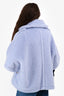 Max Mara Blue Alpaca/Wool Teddy Cape Jacket Size M