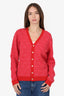 Gucci Red Wool GG Jacquard Cardigan Size 12 Kids