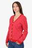 Gucci Red Wool GG Jacquard Cardigan Size 12 Kids