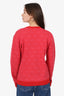 Gucci Red Wool GG Jacquard Cardigan Size 12 Kids