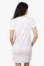 Hermès White Embroidery Pocket Print T-Shirt Dress Size 38