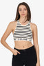 Celine White Striped Rib Knit Sports Bra Size XS