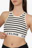 Celine White Striped Rib Knit Sports Bra Size XS