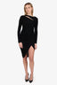 Helmut Lang Black Ruched Cut-out Long Sleeve Dress Size XS