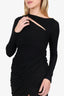 Helmut Lang Black Ruched Cut-out Long Sleeve Dress Size XS