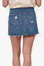 Reformation Blue Denim Distressed Mini Skirt Size 26