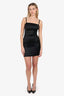 D&G Dolce & Gabbana Black Satin Sleeveless Mini Dress Size 38