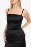 D&G Dolce & Gabbana Black Satin Sleeveless Mini Dress Size 38
