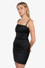 D&G Dolce & Gabbana Black Satin Sleeveless Mini Dress Size 38