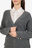 3.1 Phillip Lim Grey Wool Pearl Detail Sweater Size XS