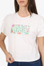 Christian Dior White Floral Print Logo T-Shirt Size 13 Kids