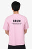 Balenciaga Pink Crew Print T-Shirt Size XS Mens