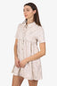 Christian Dior Beige/White Floral Print Short Sleeve Mini Dress Size 12 Y Kids