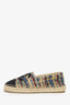 Pre-Loved Chanel™ Gold/Multicolour Metallic Tweed Espadrille Flats Size 36