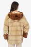 Vintage Brown Rabbit Fur Jacket With Mink Hood and Cuff Estimated Size M