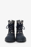 Christian Dior Blue Oblique D-Venture Jacquard Boots Size 40.5