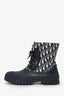 Christian Dior Blue Oblique D-Venture Jacquard Boots Size 40.5