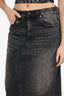 R13 Black Denim Distressed Midi Skirt Size 27