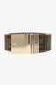 Fendi Gold Metallic/Zucca Coated Canvas Reversible Plaque Buckle Belt
