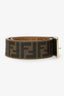 Fendi Gold Metallic/Zucca Coated Canvas Reversible Plaque Buckle Belt