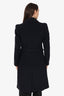 Burberry Navy Wool Double Breasted Coat Size 8
