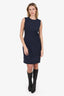 Theory Navy Blue Wool Sleeveless Dress Size 8