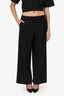 Theory Black Wool Wide Leg Trousers Size 8