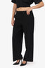 Theory Black Wool Wide Leg Trousers Size 8