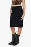 Theory Black Wool Pencil Skirt Size 6