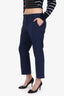 Theory Navy Blue Wool Cropped Trousers Size 8