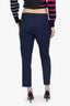 Theory Navy Blue Wool Cropped Trousers Size 8