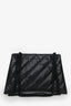 Balenciaga Black Crackled Leather Medium Crush Shoulder Chain Bag