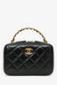 Pre-Loved Chanel™ Black Leather Mini Top Handle Vanity Crossbody
