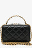 Pre-Loved Chanel™ Black Leather Mini Top Handle Vanity Crossbody